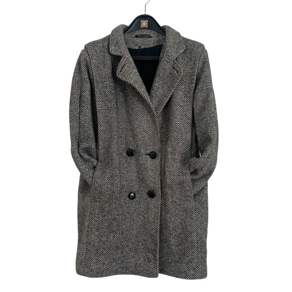 Vintage Wool Blend Coat by Collection Élégante women’s 12 Classic Herringbone - Picture 1 of 14